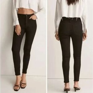 Madewell 10" High-Rise‎ Skinny Jeans in black frost wash, 26